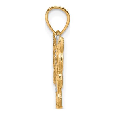 10K Yellow Gold Filigree Butterfly Pendant – view 3