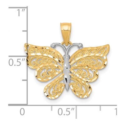10K Yellow Gold Filigree Butterfly Pendant – view 4