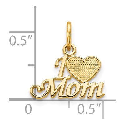 10K Yellow Gold I Heart MOM Pendant – view 4
