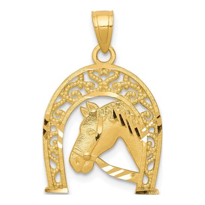 10K Yellow Gold Horseshoe Pendant