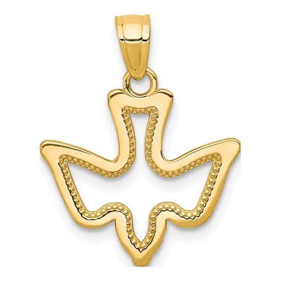 10K Yellow Gold Dove Pendant