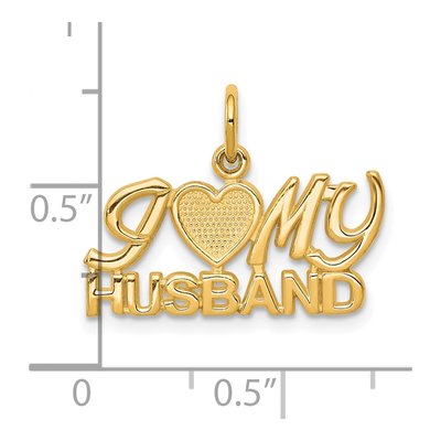10K Yellow Gold I Heart My Husband Charm – view 4
