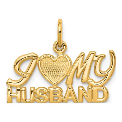 10K Yellow Gold I Heart My Husband Charm