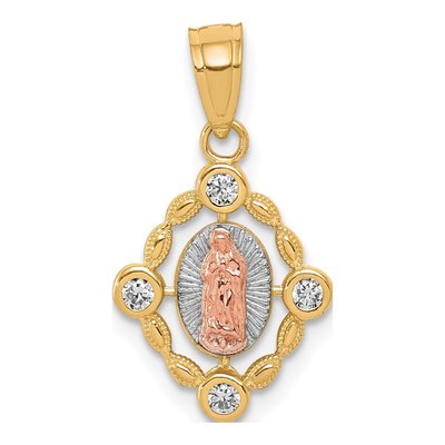 10K Two-Tone Gold Our of Guadalupe Pendant