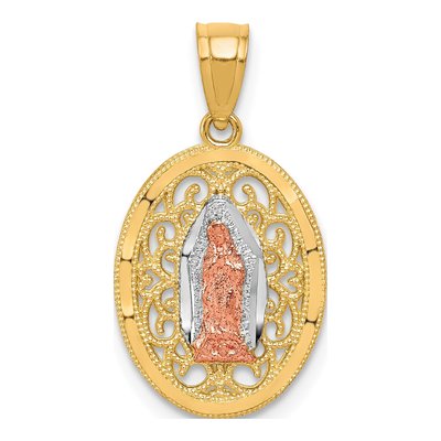 10K Two-Tone Gold Our of Guadalupe Pendant