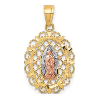 10K Two-Tone Gold Our of Guadalupe Pendant