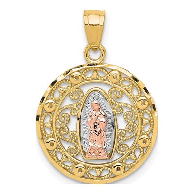 10K Two-Tone Gold Our of Guadalupe Pendant