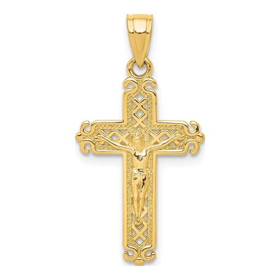 10K Yellow Gold Crucifix Pendant