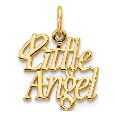 10K Yellow Gold Little Angel Halo Pendant