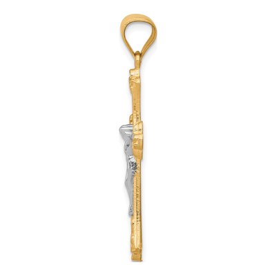10K Yellow Gold Fleur de Lis Crucifix Pendant – view 3