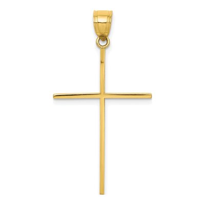 10K Yellow Gold Large Cross Pendant