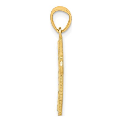 10K Yellow Gold Diamond-Cut Cross Pendant – view 3