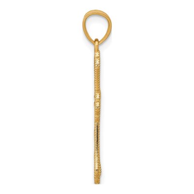 10K Yellow Gold Diamond-Cut Cross Pendant – view 3