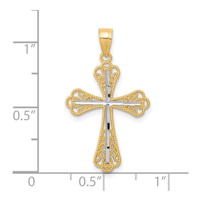 10K Yellow Gold Diamond-Cut Cross Pendant – view 4