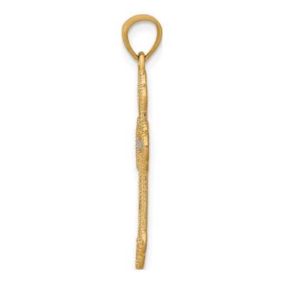 10K Yellow Gold Diamond-Cut Cross Pendant – view 3