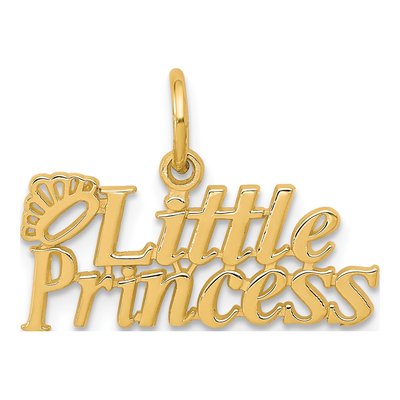 10K Yellow Gold Little Princess Crown Charm