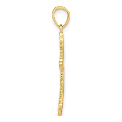 10K Yellow Gold Budded Cross Pendant – view 3