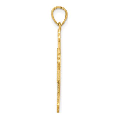 10K Yellow Gold Budded Cross Pendant – view 3
