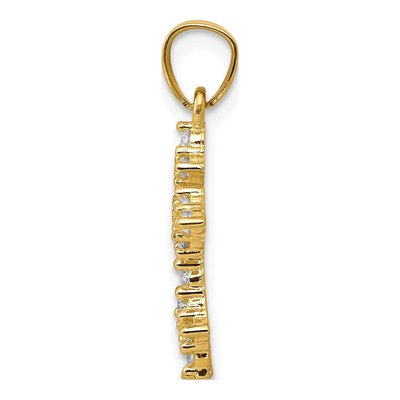 10K Yellow Gold CZ Passion Cross Pendant – view 3