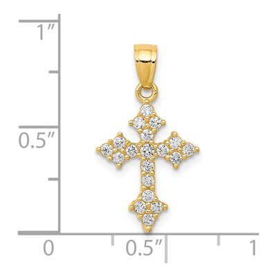 10K Yellow Gold CZ Passion Cross Pendant – view 4