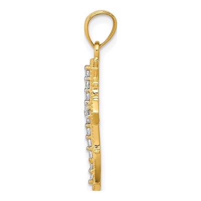 10K Yellow Gold CZ Cross Pendant – view 3