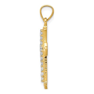 10K Yellow Gold CZ Cross Pendant – view 3