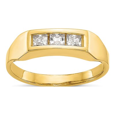 10K Yellow Gold CZ Baby Ring