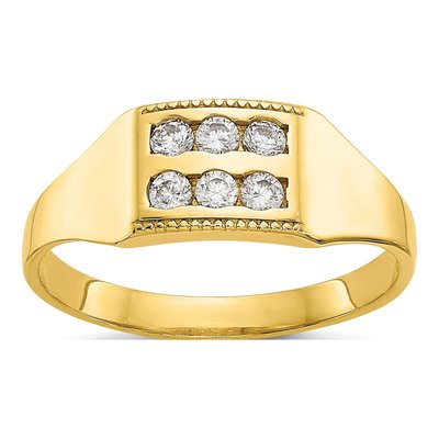 10K Yellow Gold CZ Baby Ring