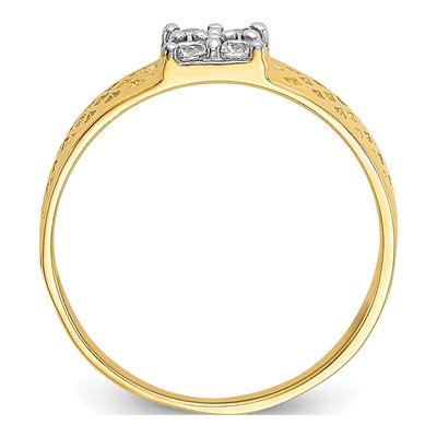 10K Yellow Gold CZ Baby Ring – view 3