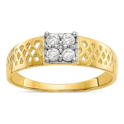 10K Yellow Gold CZ Baby Ring