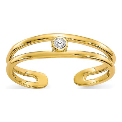 10K Yellow Gold CZ Toe Ring
