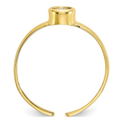 10K Yellow Gold CZ Bezel Toe Ring – view 3