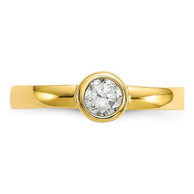 10K Yellow Gold CZ Bezel Toe Ring – view 6