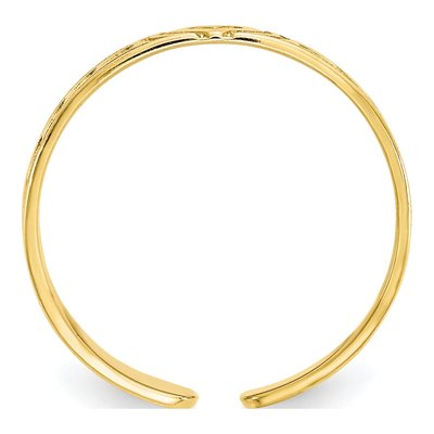 10K Yellow Gold Heart Toe Ring – view 3