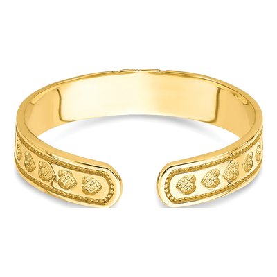 10K Yellow Gold Heart Toe Ring – view 7