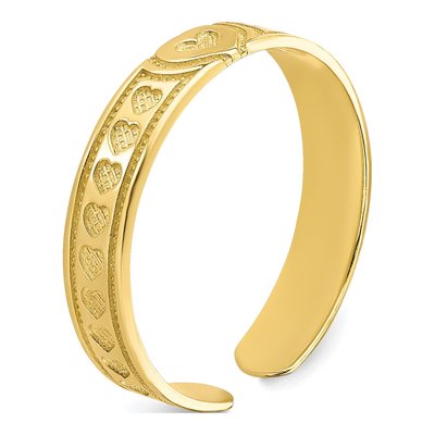 10K Yellow Gold Heart Toe Ring – view 8