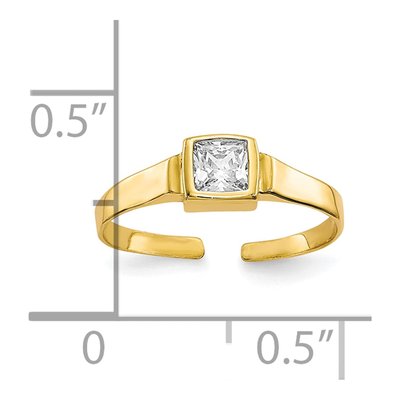 10K Yellow Gold CZ Toe Ring – view 4