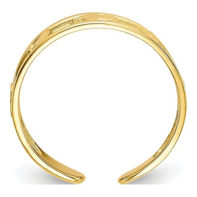 10K Yellow Gold Good Luck Symbols Toe Ring – view 3