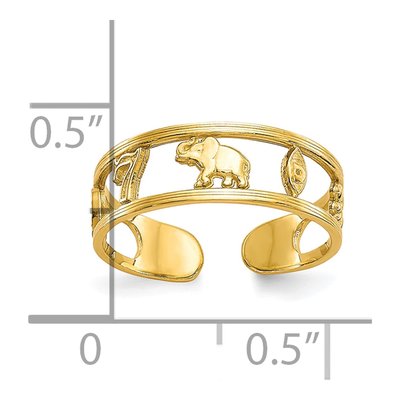 10K Yellow Gold Good Luck Symbols Toe Ring – view 4