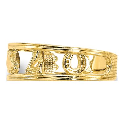 10K Yellow Gold Good Luck Symbols Toe Ring – view 5