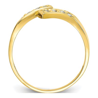10K Yellow Gold CZ Bypass Toe Ring – view 3