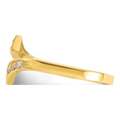 10K Yellow Gold CZ Bypass Toe Ring – view 5