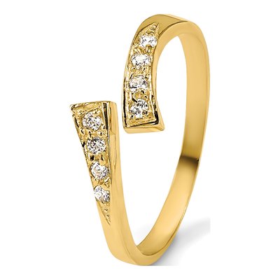 10K Yellow Gold CZ Bypass Toe Ring – view 8