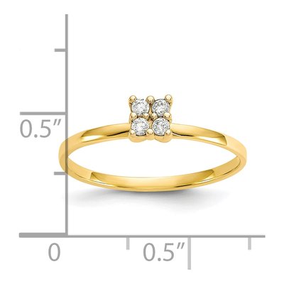 10K Yellow Gold CZ 4-Stone Promise Ring – view 4