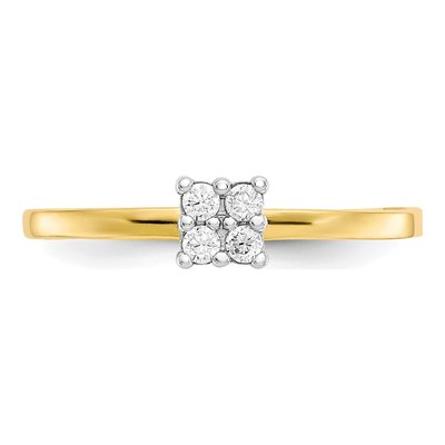 10K Yellow Gold CZ 4-Stone Promise Ring – view 6