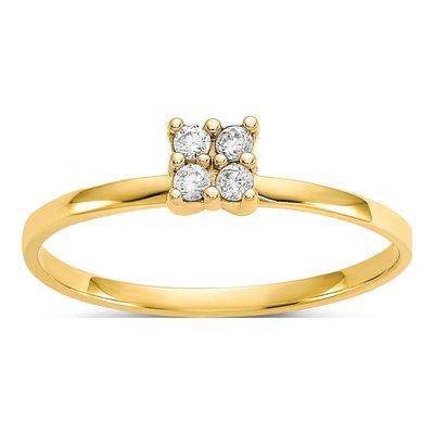 10K Yellow Gold CZ 4-Stone Promise Ring
