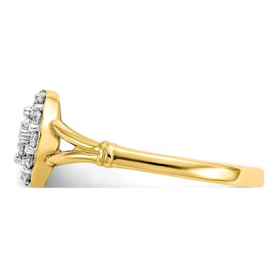 10K Yellow Gold CZ Cluster Halo Ring – view 5