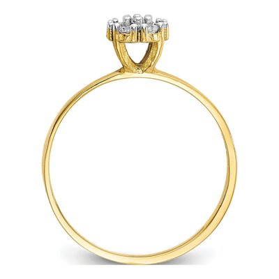 10K Yellow Gold CZ Cluster Promise Ring – view 3