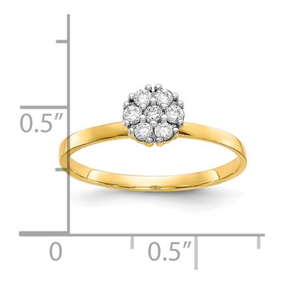 10K Yellow Gold CZ Cluster Promise Ring – view 4