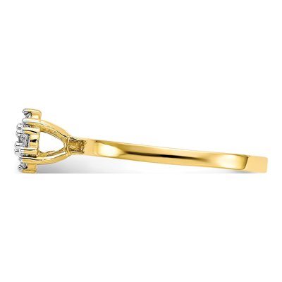 10K Yellow Gold CZ Cluster Promise Ring – view 5